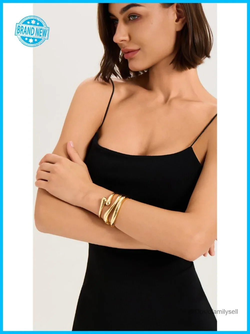 3Pcs Chunky Gold Bangle Bracelets Set, Alloy Steel Gold Plated Stackable Cuff